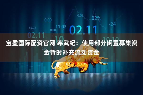 宝盈国际配资官网 寒武纪：使用部分闲置募集资金暂时补充流动资金